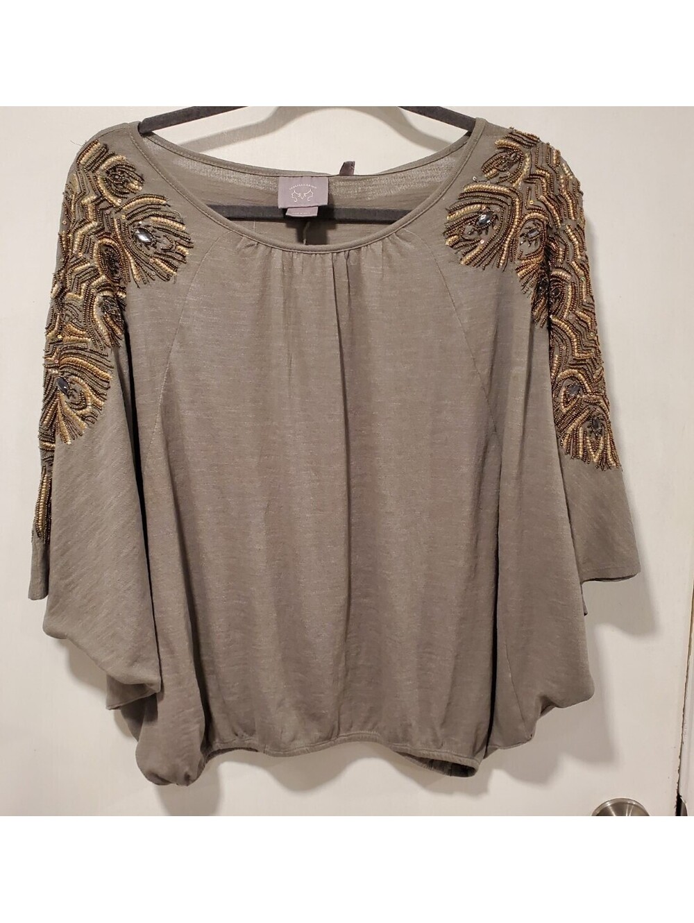 Anthropologie Vanessa Virginia Size XS/S Feather Cloaked Top